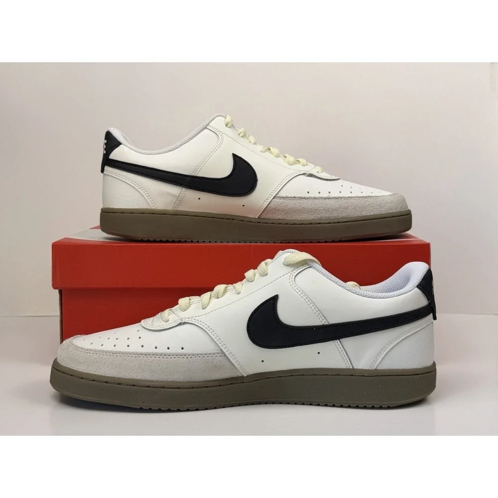 Nike Court Vision Lo Sneakers Men Size 13 Sail Black Orewood Brown FQ8075 133